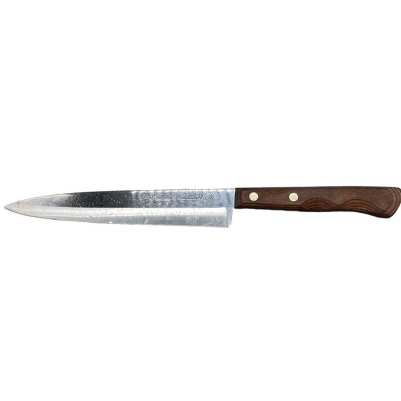 Flint stainless vanadium 8" wood knife figure handles READ - Picture 1 of 6
